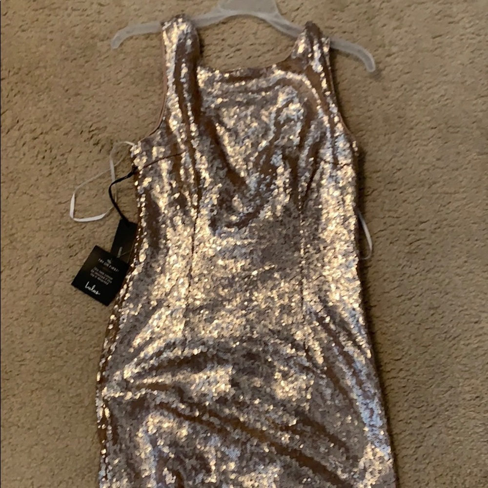 Lulus Gold Sequin Mini Dress